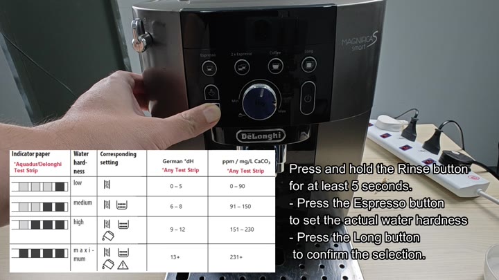 Setting machine hardness via buttons Setting machine hardness via buttons