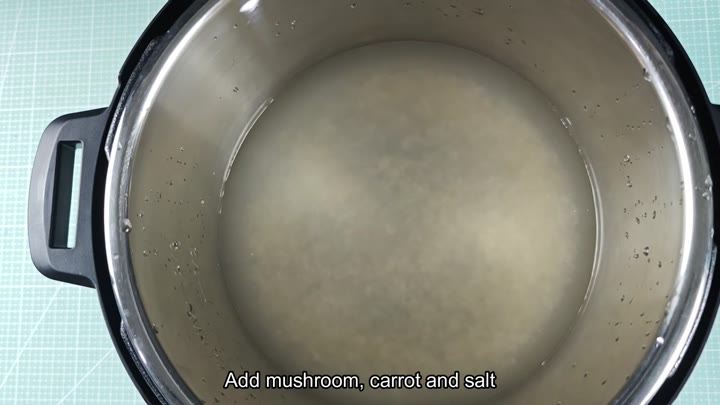 Simmering liquid ready for vegetables Simmering liquid ready for vegetables