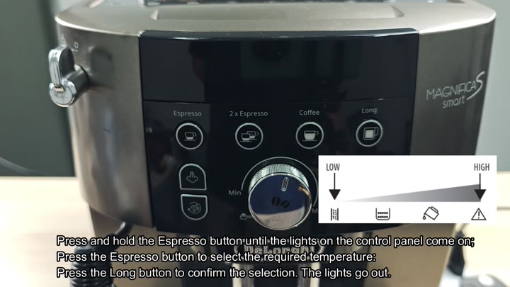 Temperature settings from low to high Temperature settings from low to high