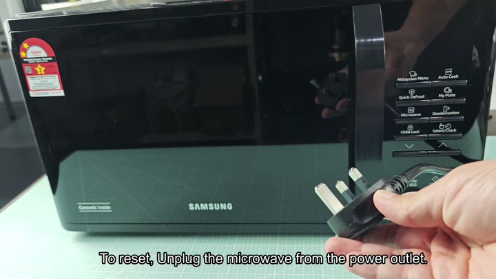 Unplugged power cord from Samsung microwave Unplugged power cord from Samsung microwave
