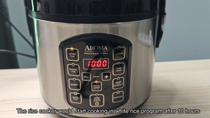 White rice selected with timer White rice selected with timer