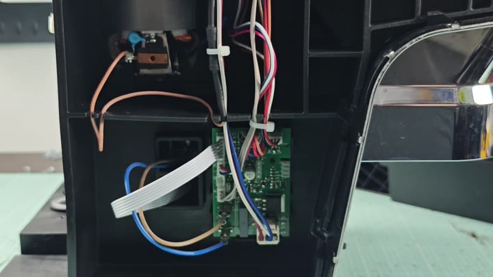 Zip tied wires and ribbon cable Zip tied wires and ribbon cable